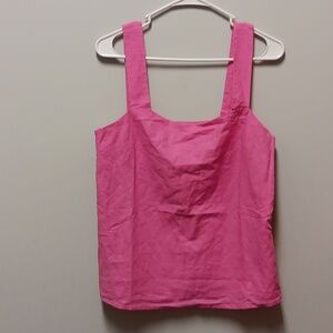 NWT J.Crew pink linen top, size small